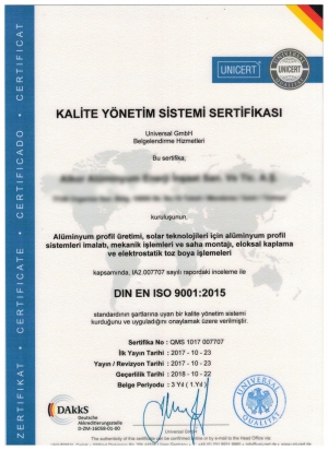 Supplier Quality Certificates